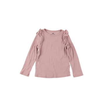 H&M long sleeve 3-4 (pink rib)