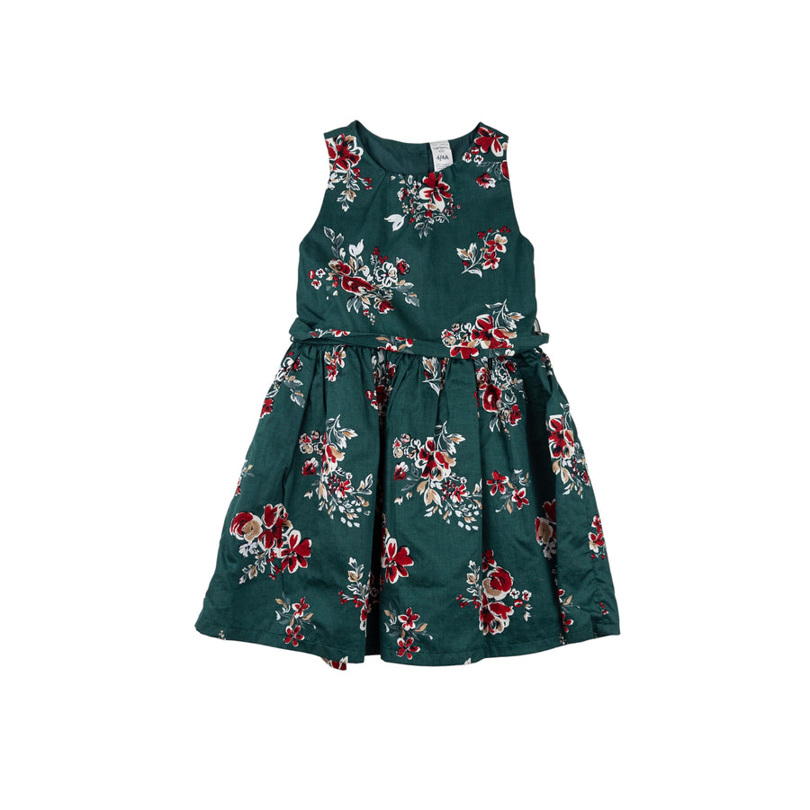 Carter's dress 4 (green/red floral)