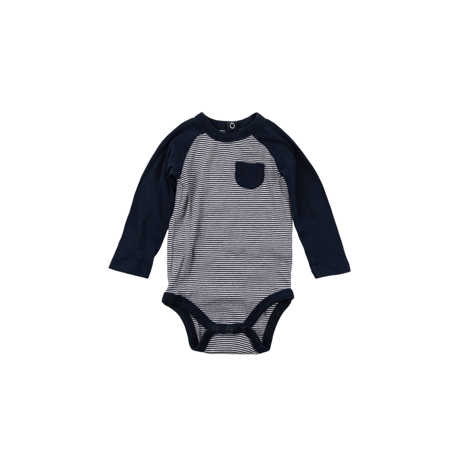 Joe Fresh long sleeve 6-12m (navy stripe)