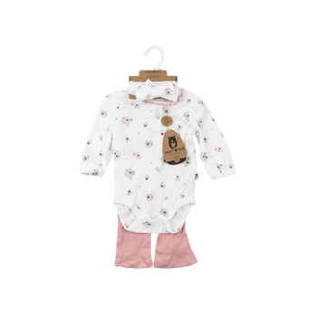 Rabbit + Bear set 6-9m (plum floral)