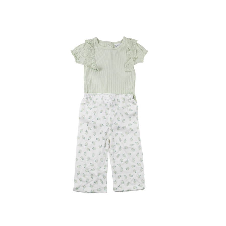 Nicole Miller set 3-6m (pale green)