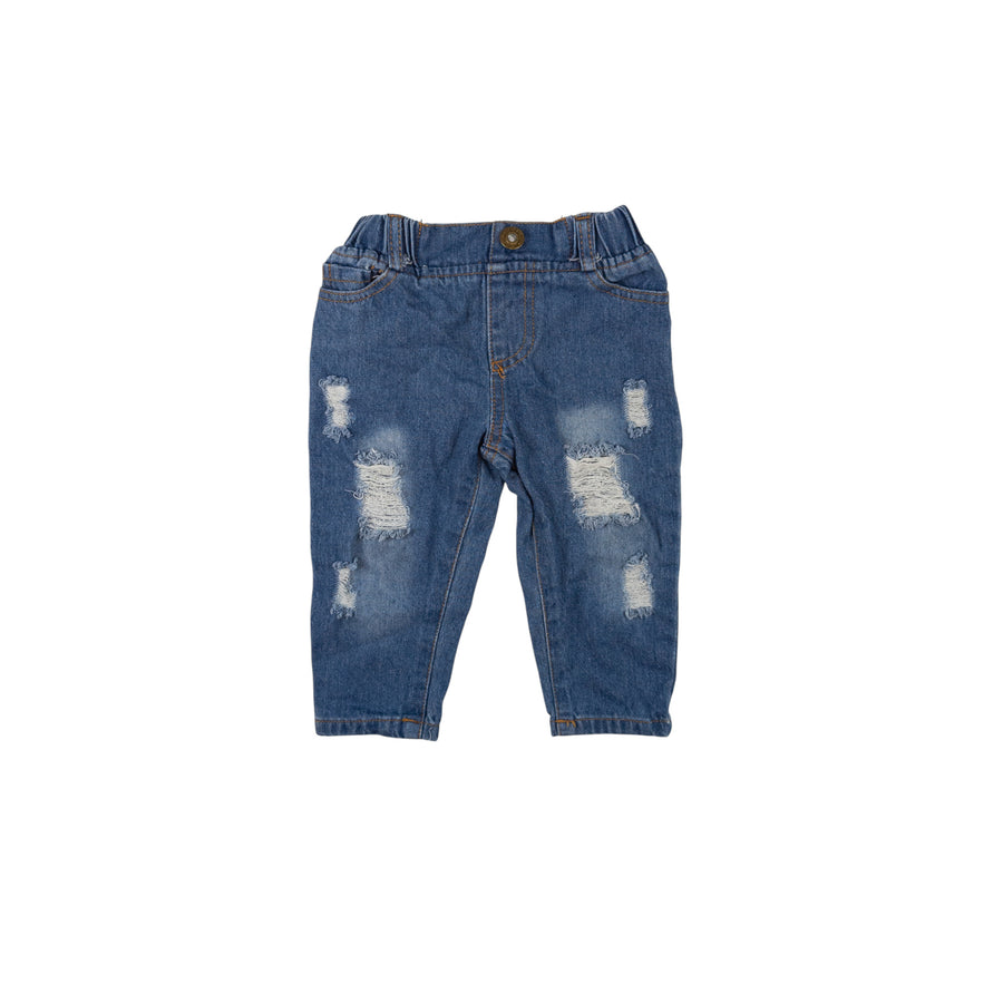 Unknown brand jeans 6-12m (distressed)