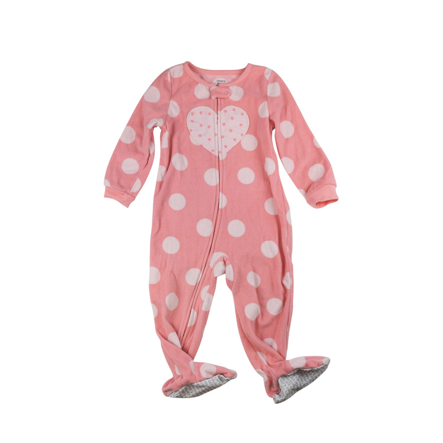 Carter's sleeper 2 (pink polka dot)