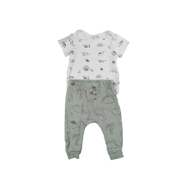 Rabbit + Bear onesie + pants 6-9m