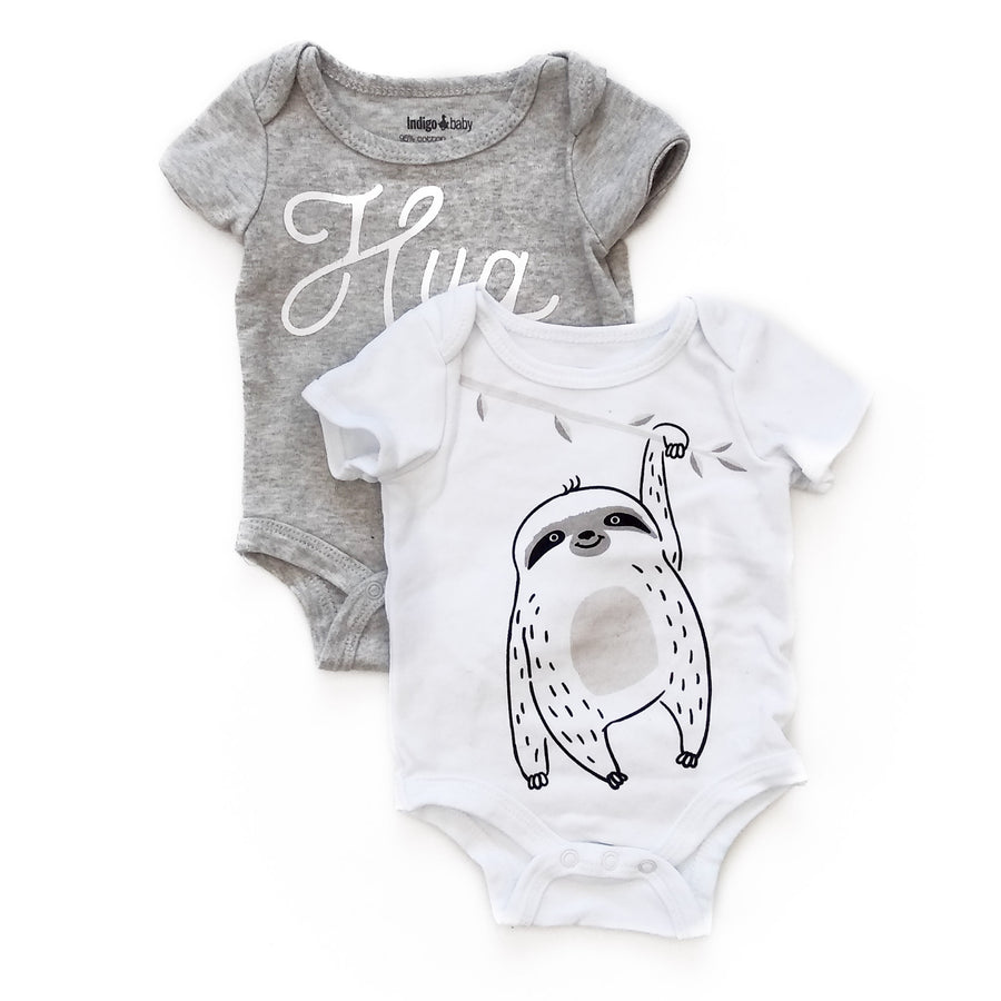 Indigo onesie (set of 2) 0-3m