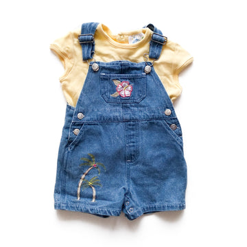 ICZ shorty overalls + t-shirt 12m